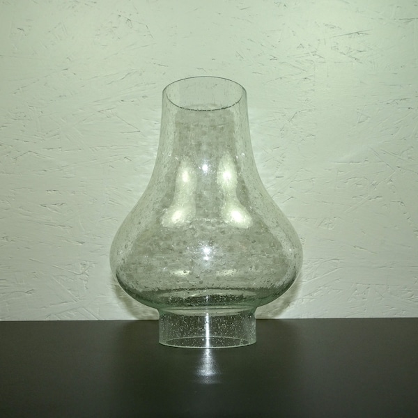 Lampenschirm Glas blasig  50er 60er Glasschirm Windlicht Lampenglas 406g Dm 13,5cm Höhe 18,5cm