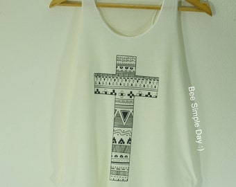 Tank Top grafico Cross morbidezza tessuto Yoga Hipster camicia donna Fitness Top estate Vintage Canottiere per donna breve camicia regalo Festival