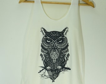 Serbatoio di allenamento, allenamento serbatoio, serbatoi di allenamento per donna, Canotta, gufo