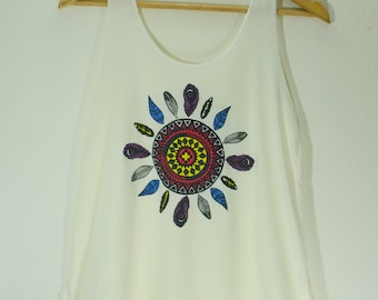 Canotta Mandala Boho Shirt Hipster Donna Fitness Top Estate Estate Vintage canottiere per donna Jack Daniels Short Shirt Fe