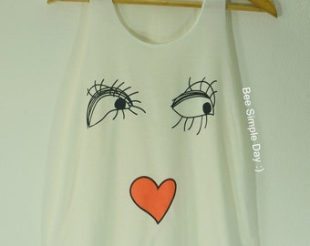 T-shirt canotta Oops viso morbidezza tessuto alta qualità moda Vintage Canottiere per donna camicia carina corto Festival di maglia allenamento Yoga.