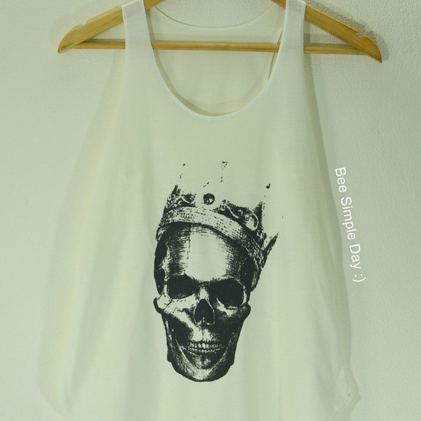 Tank Top Skull King Softness Fabric High Quality Fashion t-shirt Vintage tank tops for woman Kale short festival Yoga Workout Shirt.