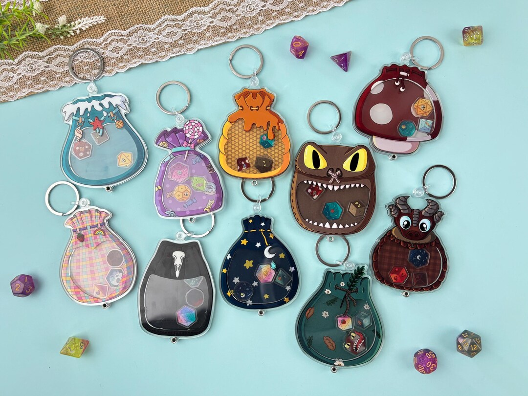 Custom D&D Dice Bag - Dungeons and Dragons Acrylic Shaker Charm ...