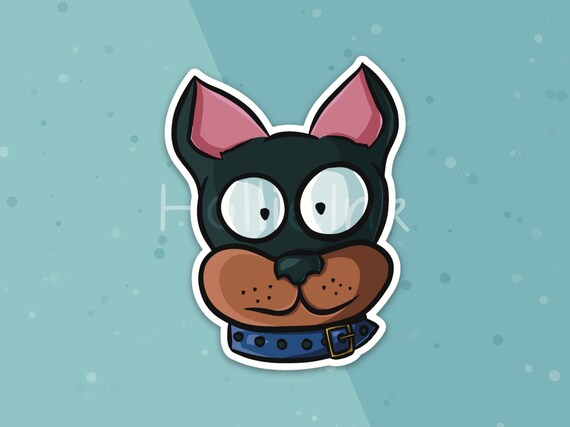 Dobby Cute Doberman Dog Die Cut Sticker Kawaii Art Etsy