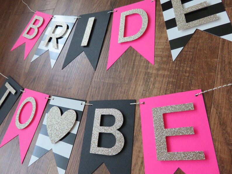 Kate Spade Party Theme Bride To Be Banner Pink Gold Kate Spade Party Theme Bride To Be Banner Pink Gold Black White Decorations Bridal Shower Bachelorette
