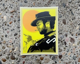 Clint Eastwood Man with no name holographic sticker / the good, the bad, and the ugly / spaghetti western / vinyl sticker / sergio leone / h