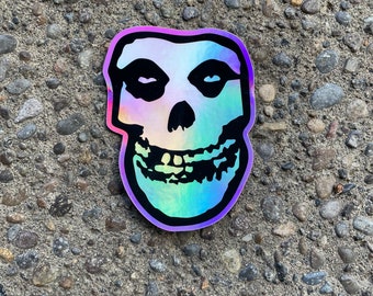 Misfits crimson mask holographic sticker / Samhain / Danzig / macabre / goth decor / enamel pins / Elvira / Elvis / ec comics / punk rock
