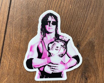 Bret Hitman Hart die cut sticker / wwf / pro wrestling / aew / Wcw / Nwo / njpw / bullet club / Shawn micheals/ stone cold Steve Austin