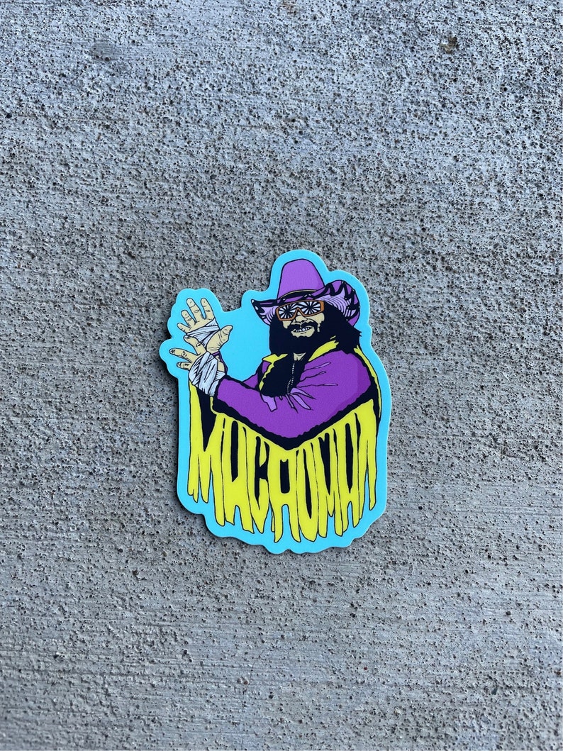 Macho Man Randy Savage die cut sticker / wwf / pro wrestling / aew / Wcw / Nwo / super j cup / njpw / fmw / bullet club / Hulk Hogan image 2