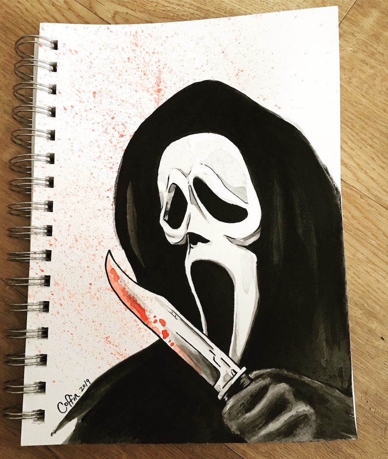 Scream Original Art Drawing / Wes Craven / Slasher / Horror Etsy
