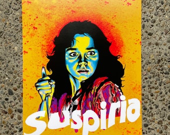 Suspiria art print/dario Argento/giallo/horror/slasher/witch/blood/macabre/halloween/disney/woman/gift/friends/music/candle/stamp/color/love
