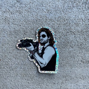 Snake Plissken Escape from New York glitter vinyl sticker / John Carpenter / Kurt Russell / horror sticker / horror movie / horror pin