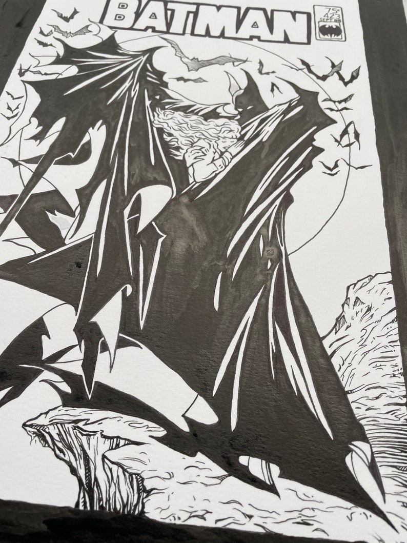 Batman 423 Original Art Comic Cover Recreation / Fan Art / Dark Knight ...