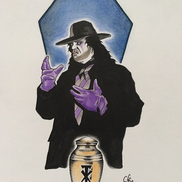 The undertaker original fan art / deadman / the phenom / wwf / wwe / pro wrestling / wrestlemania / survivor series / nwo / stone cold /3:16