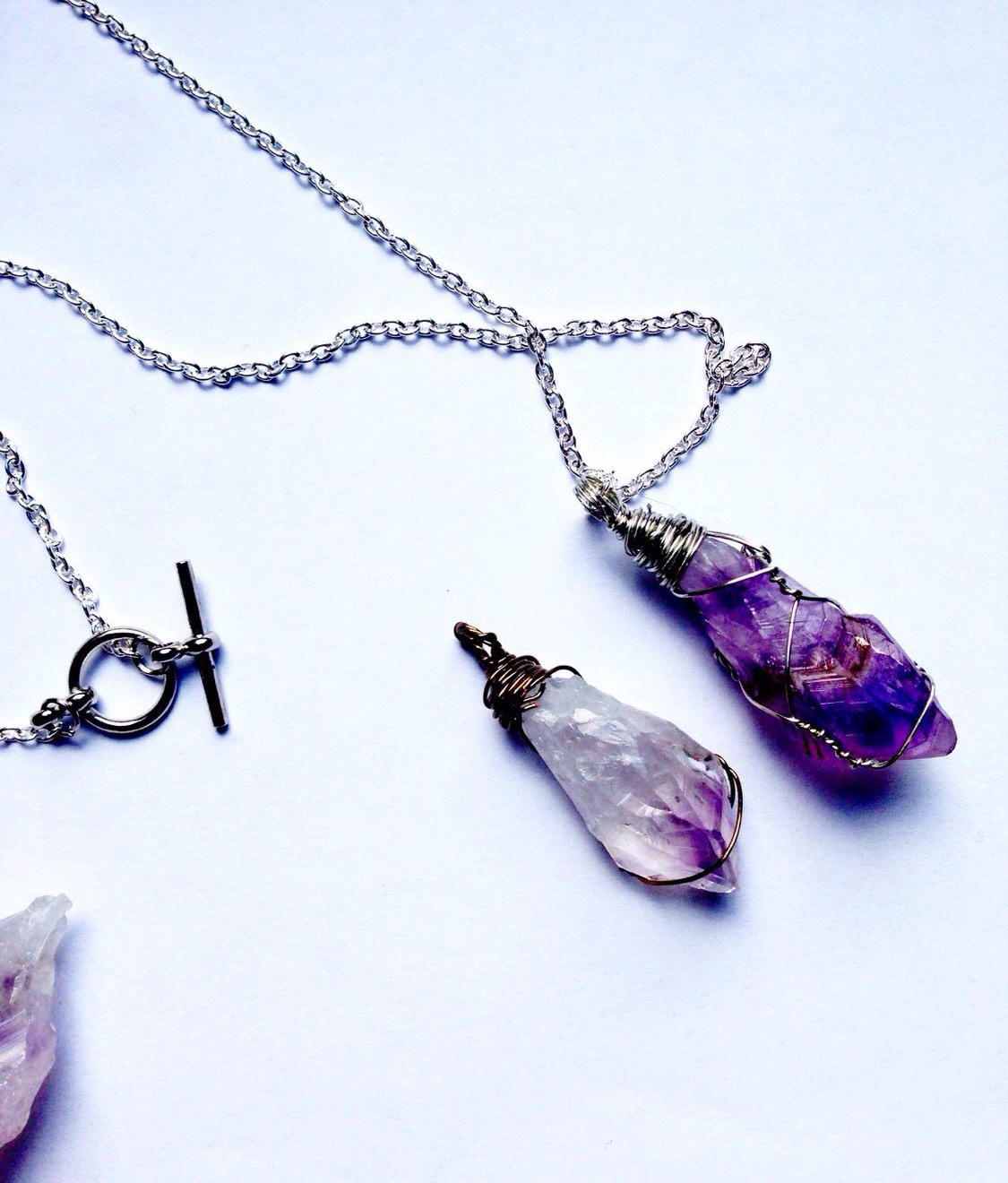 Amethyst Point Necklace Raw February Amethyst Point Necklace Raw February Birthstone Wire Wrapped Purple Gemstone