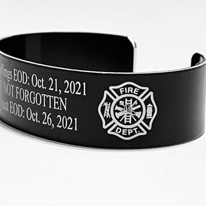 Black Memorial Bracelet Customize your own KIA Bracelet / Remembrance Bracelet / Loss of Child / Loss of Loved One / Triton Engraving image 7