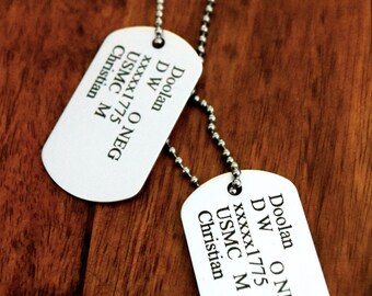 Dog Tags (Silver Anodized Aluminum)