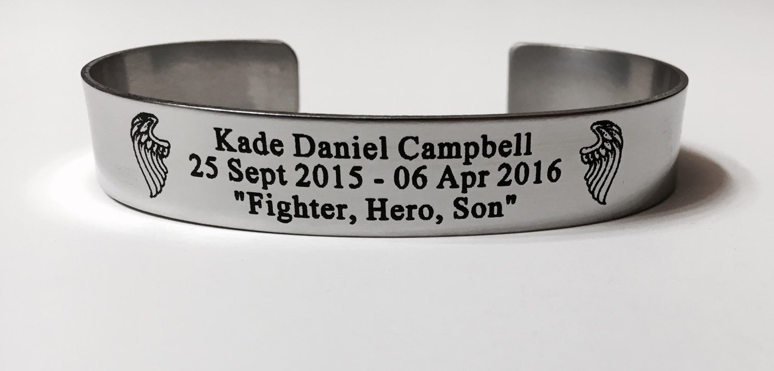 Memorial Bracelet polished Stainless Steel KIA Bracelet / Etsy