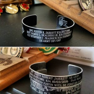 Black Memorial Bracelet Customize your own KIA Bracelet / Remembrance Bracelet / Loss of Child / Loss of Loved One / Triton Engraving image 3