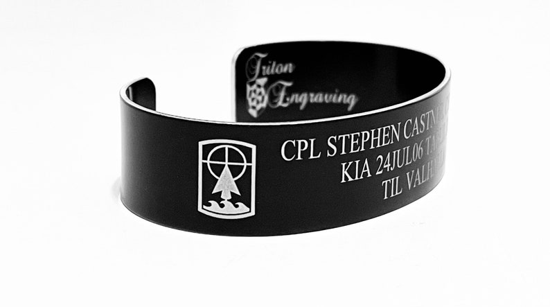 Black Memorial Bracelet Customize your own KIA Bracelet / Remembrance Bracelet / Loss of Child / Loss of Loved One / Triton Engraving image 9