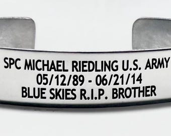 Memorial Bracelet  (Polished Stainless Steel) KIA Bracelet / Memorial Jewelry / Loss of Child / Loss of Loved One / In Loving Memory