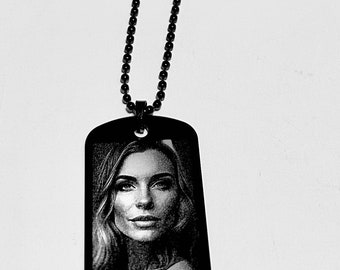 Personalized photo engraved necklace