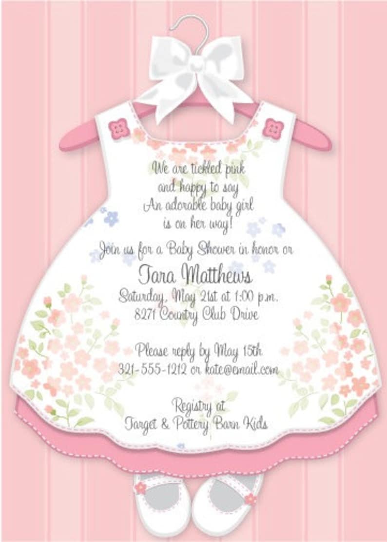 Baby Shower Invites Pink Baby Shower Its A Girl Custom Etsy