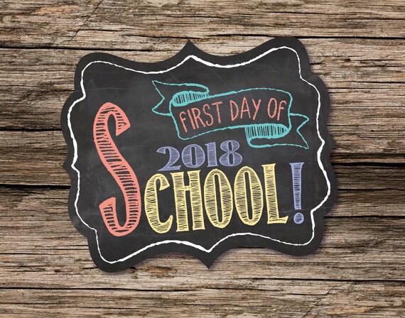 First Day of School, First Day of School Sign, 1st Day of School, Back to School, Chalkboard Sign, Instant Download, School Sign, Photo Prop Il_570xn