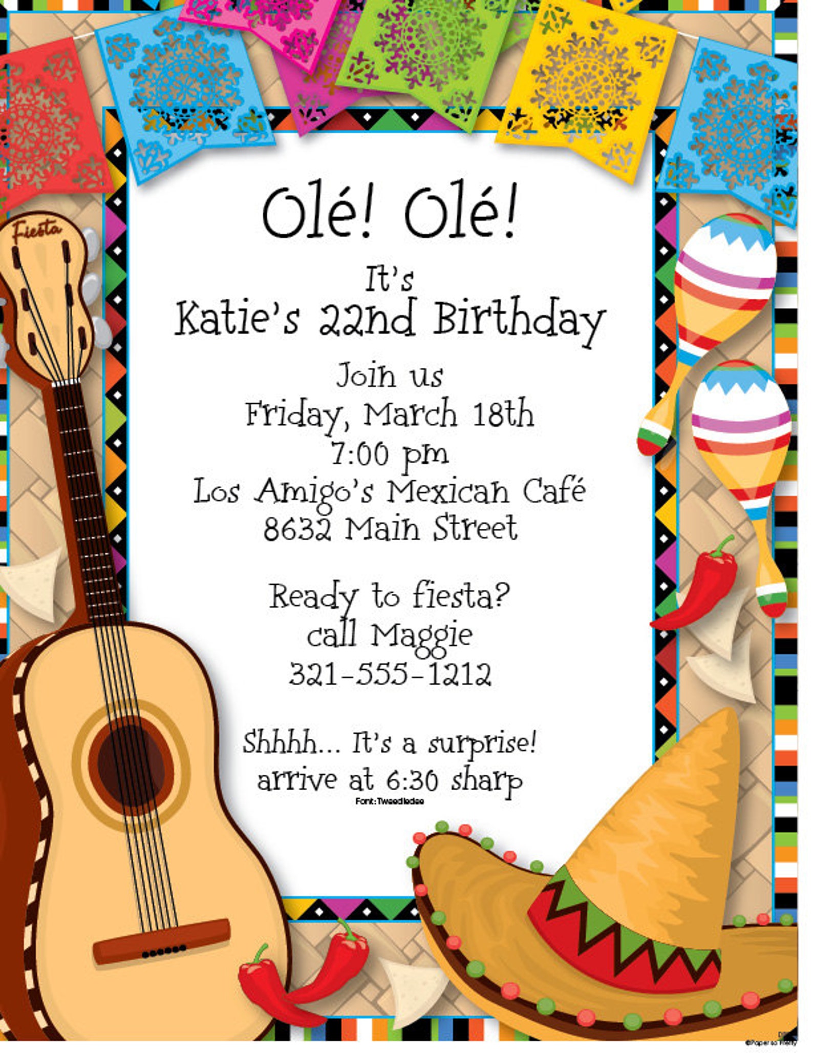 Mexican Party Invitation Fiesta Fun Invitation Ole Etsy