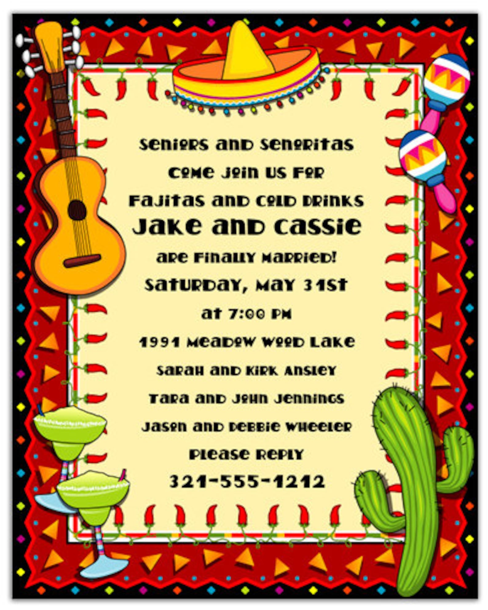 Mexican Party Invitation Fiesta Time Invitation Ole Etsy