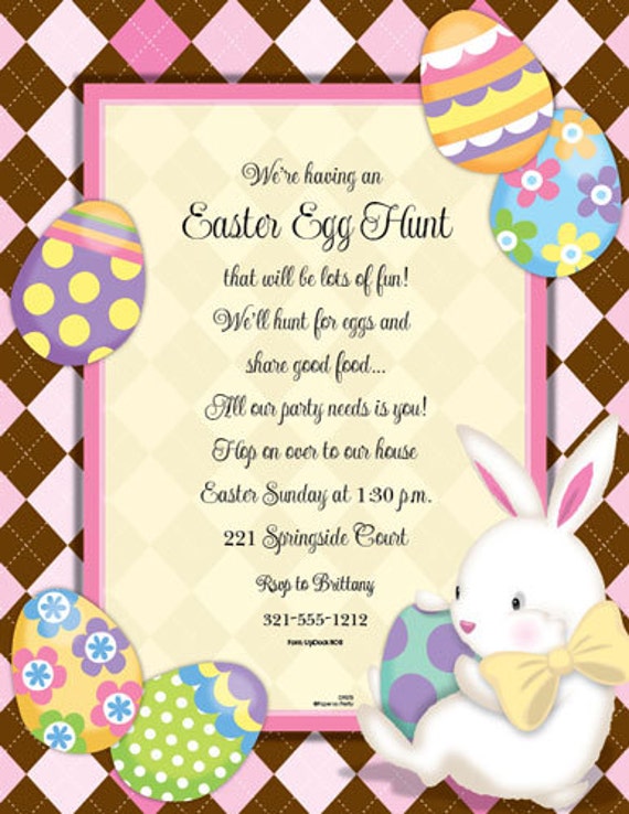 Bunny Invitation Printable, Bunny Rabbit Invite, Easter invitation, Bunny Invitations, Easter, Spring Shower, Printable Invite, Invitation Il_570xn
