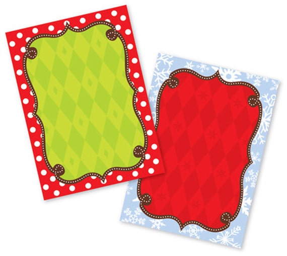 Decorative Christmas Notes and Personal Stationery with envelopes, 16 pack,Thank You Notes, Note Cards, Holiday Cards, Original Design FI152 Il_570xn