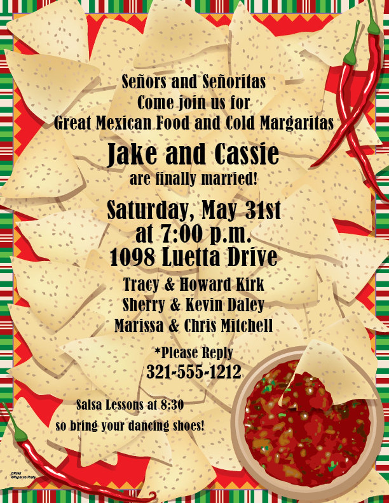 Chips and Salsa Fiesta Party Invitation Mexican Party Etsy