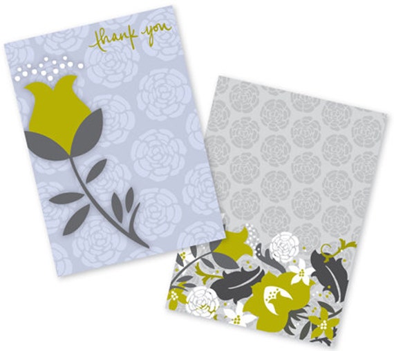 Thank You Note Cards, Printed Thank You Note Cards, Blank Thank You Note Cards, Personal Stationery, Wedding Thank You, Bridal Shower Notes Il_570xn