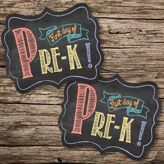First Day of Pre- K, Last Day of Pre- K, First Day of School Sign, 1st Day of School, Back to School, Last Day of School, Printable Sign Il_570xn