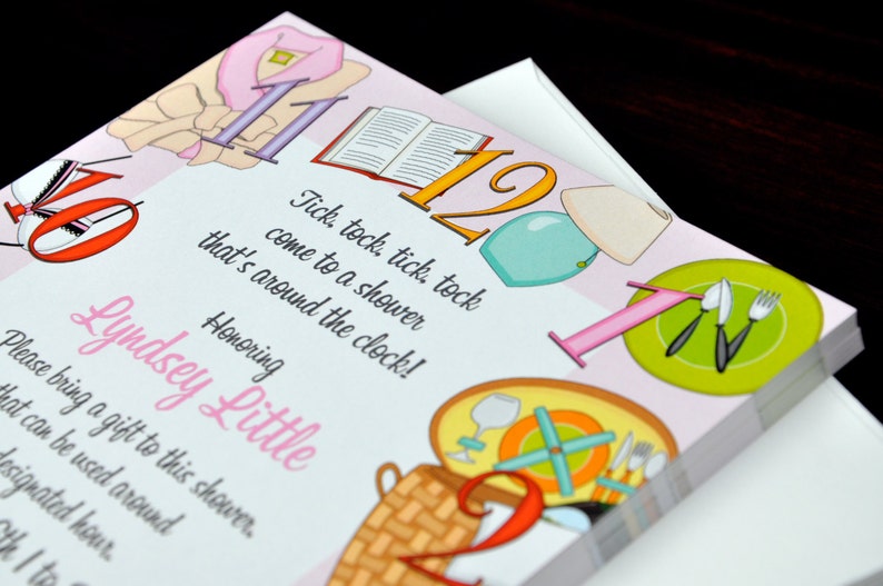Around the Clock Bridal Shower Invitation Around the Clock Etsy