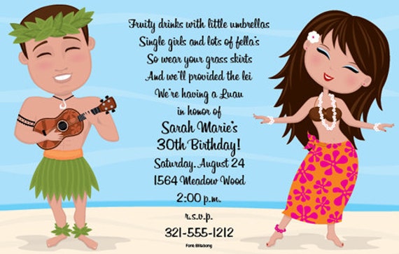 sweet wahine invitation hawaiian