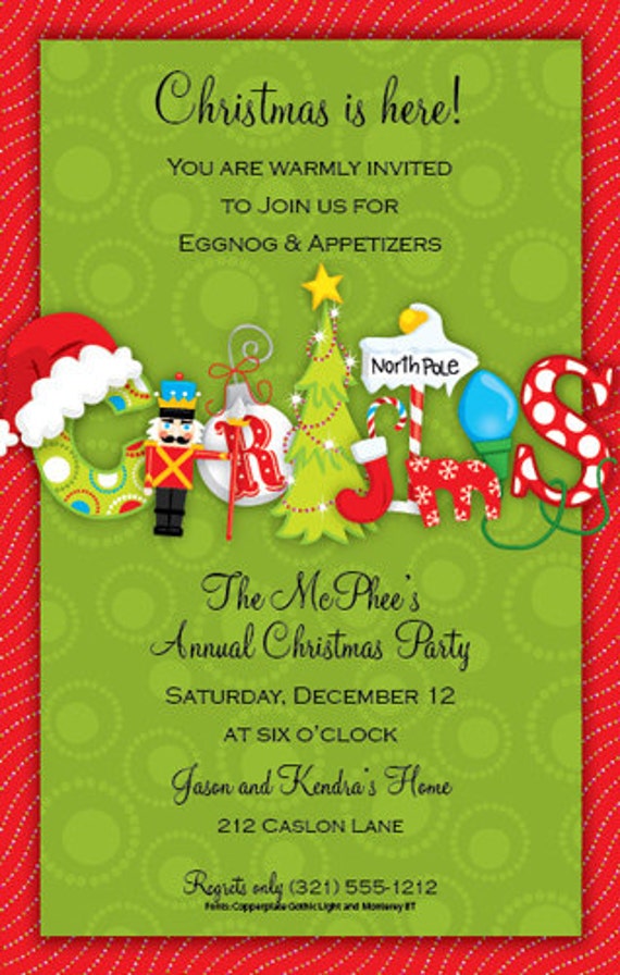 Christmas Winter Celebration Party Invitation, Holiday Party Invite, Christmas Announcement Invite, Original Digital Invitation ISN931 Il_570xn