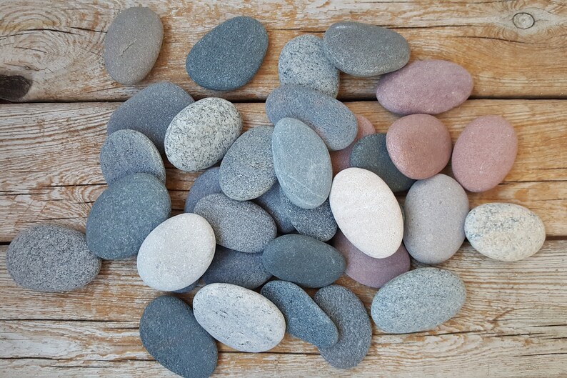 Oval Shape Rocks Oval Shaped Beach Rocks -35 Large Sea Stones- Beach Stones- Wedding ...