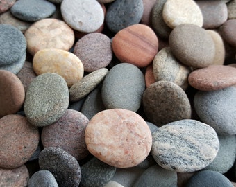 Round Sea Stones -Bulk 100 pcs Small-Baltic Beach Stones-Sea Pebbles -Small Beach Stones -Terrarium Stones