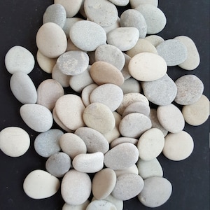 Round Sea Stones -Bulk 70 pcs Small-Baltic Beach Stones-Sea Pebbles -White Sea Stones