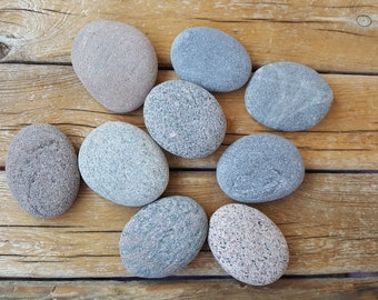 9 Extra Large Sea Stones- Beach Stones - Beach Finds -3.07"-3.14" Large Sea Rocks -Sea Rocks For Painting