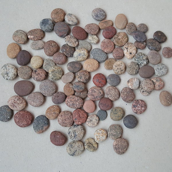 Round Sea Stones -Bulk 100 pcs Small-Baltic Beach Stones-Sea Pebbles