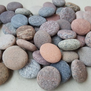 Round Sea Stones -Bulk 50 pcs Small-Baltic Beach Stones-Sea Pebbles -Small Beach Stones -Terrarium Stones
