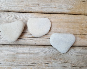 Sea Stone Hearts -Beach Stone Hearts -Beach Hearts 3 Pieces.