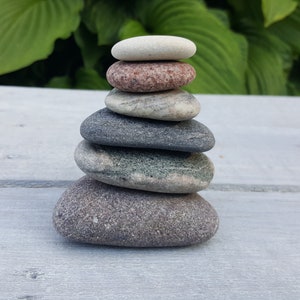 Natural Beach Stone Stack -Triangular Sea Stones -Zen Stones -Beach Stone -Stack Large Stones -Zen Decor