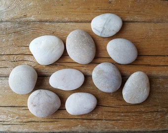 10 White Beach Rocks  -Wedding Stones -Wishing Stones - Wedding Guest Book -Aquarium Rock - White Quartz Stone