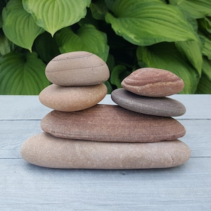 Natural Beach Stone Stack -Beautiful Sea Stones -Zen Stones -Beach Stone -Stack Large Stones -Zen Decor