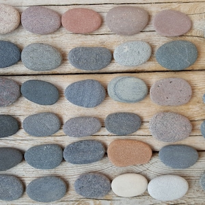 Oval Shaped Beach Rocks -30 Sea Stones- Beach Stones- Wedding Guest Book-1.6&quot;-2&quot; Large Sea Rocks
