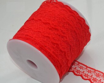 Red embroidery lace